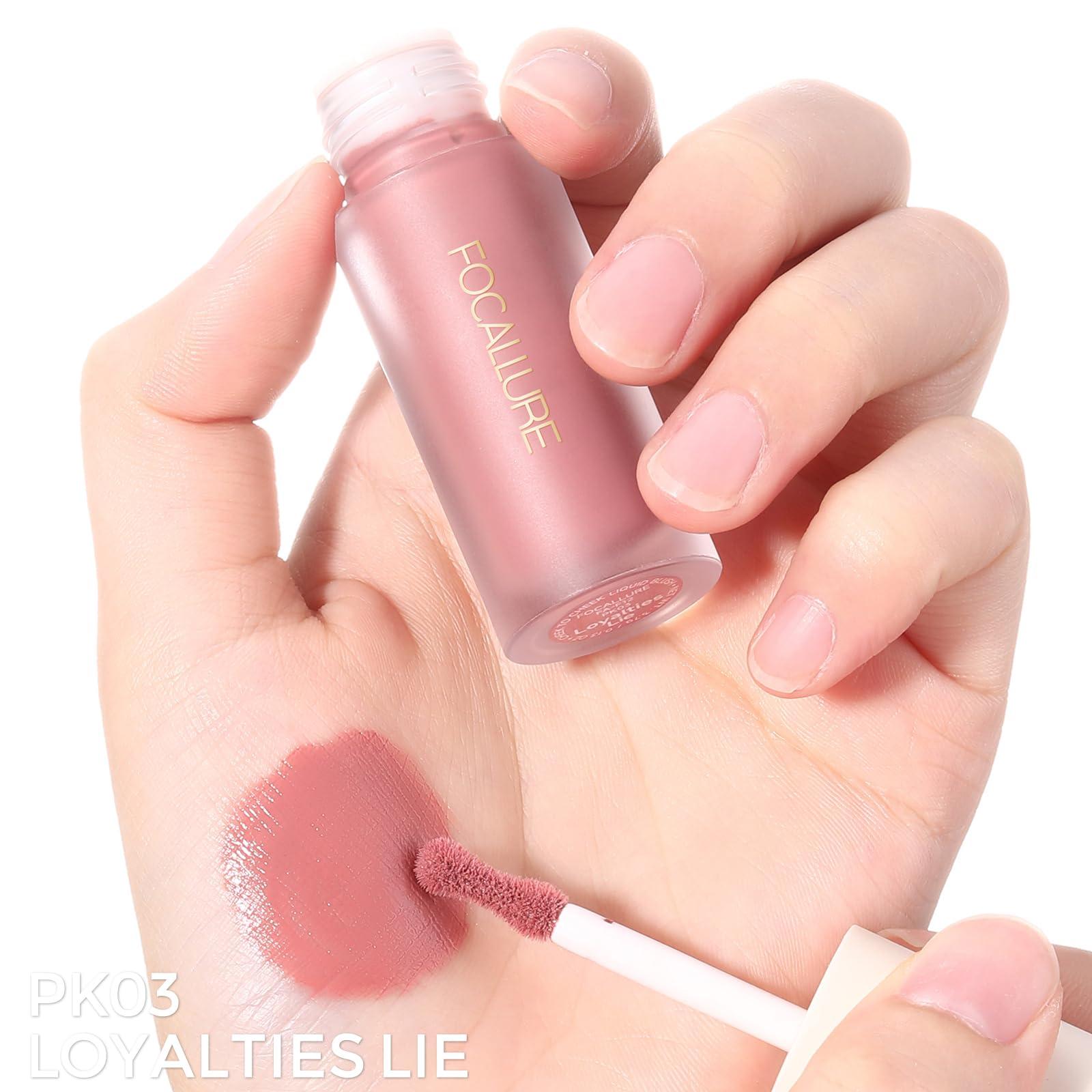FOCALLURE FOCALLURE Silky Cream Liquid Blush,Leaving a Matte Dewy Makeup Look,Easy to Apply and Create a Healthy Flush,Long Lasting and Lightweight Cheek Blush Face Makeup,LOYALTIES LIE