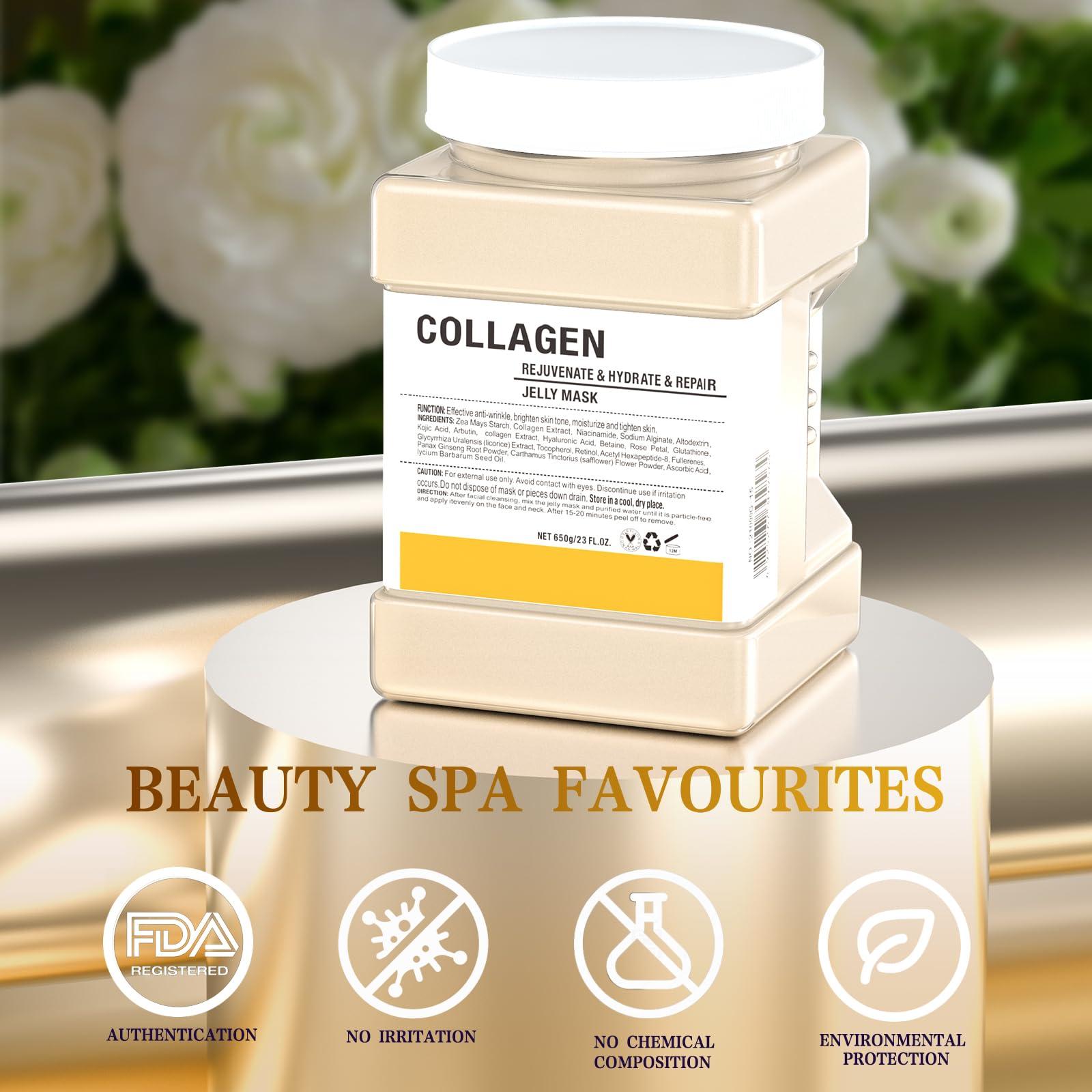 Truvenum Truvenum Jelly Mask Powder for Facials Professional - Collagen Firming & Moisturizing Face Mask Skin Care, Hydrojelly Mask, Peel Off Jelly Masks for DIY Spa 23 Fl Oz