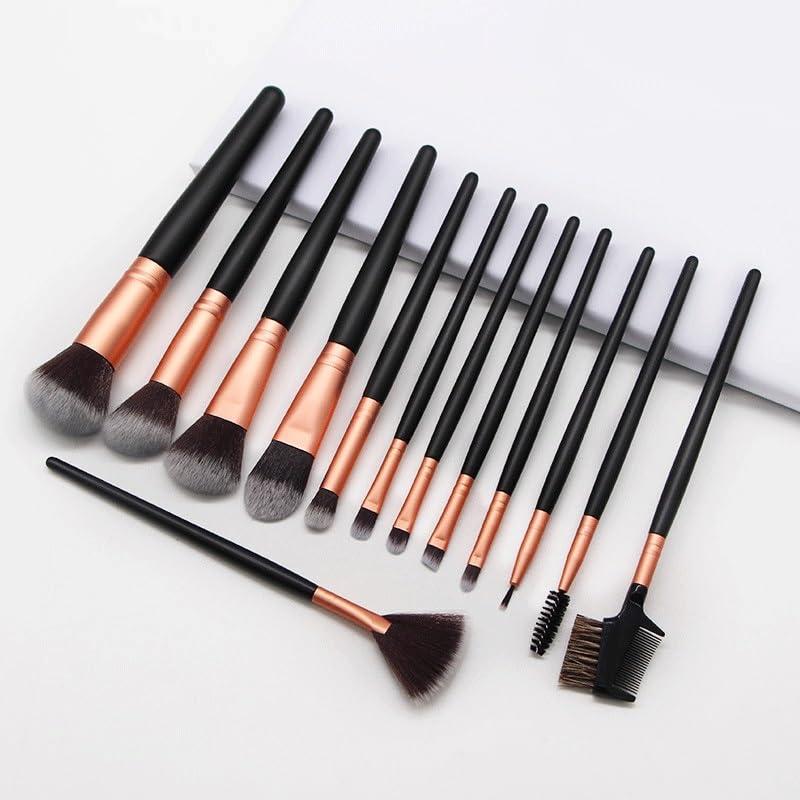 JMKJMJP JMKJMJP 13 black makeup brushes, complete set of powder eye shadow beauty tools(13pcs,D)