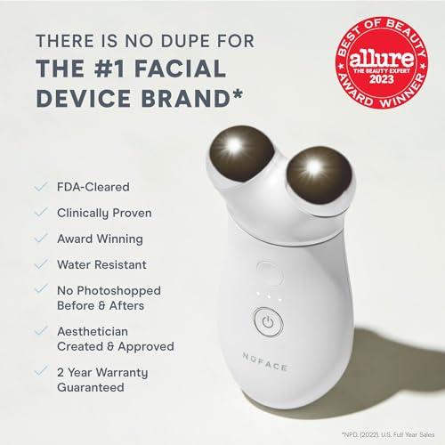 NuFACE NuFACE Trinity+ Microcurrent Facial Device Kit - FDA Cleared Face Sculpting & Neck Tightening Device to Contour Cheeks & Brows + Microcurrent Gel Activator, Silk Crme & Brush