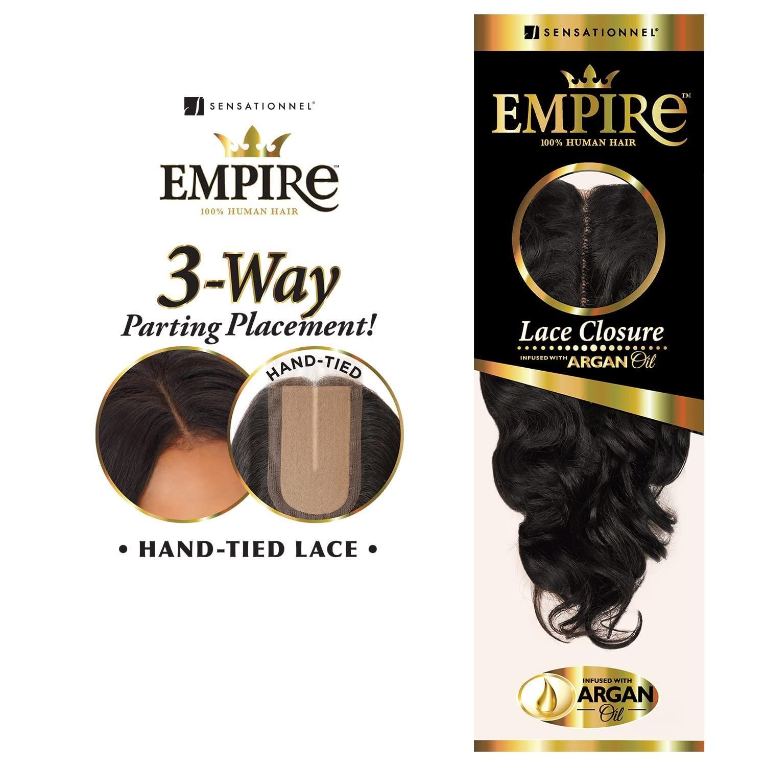 Sensationnel Sensationnel Human Hair Weave Empire 3-Way Parting Lace Closure Loose Deep 12\" (Pack of 1, 2)