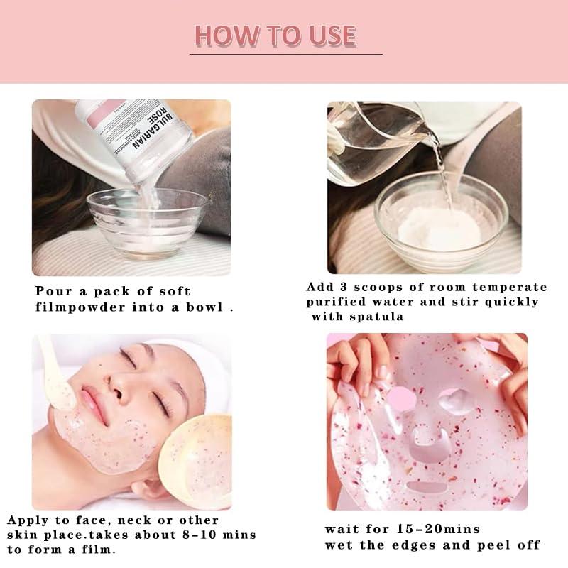 beafadel beafadel Jelly Mask Powder for Professional Facials Care,Hyalorunic Acid Moisturizing Hydro Face Peel Off Mask, Hydrating Gel Face Masks with Double-ended Silicone Brush, 23 Fl Oz (Bamboo Charcoal)