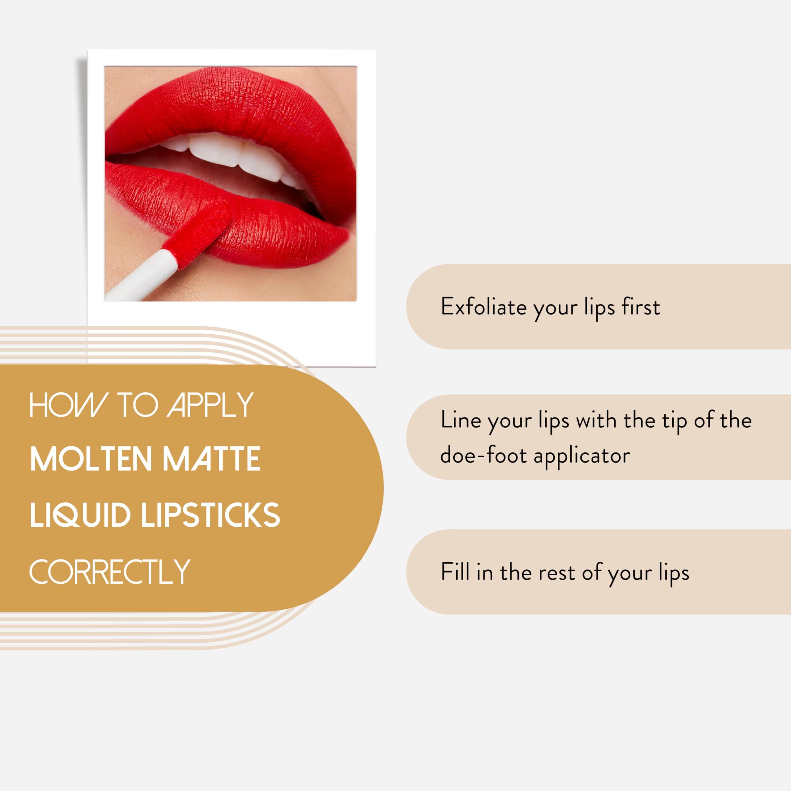 NATASHA MOOR NATASHA MOOR: Molten Matte Liquid Lipstick - Long-Lasting, Hydrating, Matte Finish with Moisturizing Vitamin E - Waterproof, Kiss-Proof, Cruelty-Free - 12-Hour Stay Power - WILLPOWER