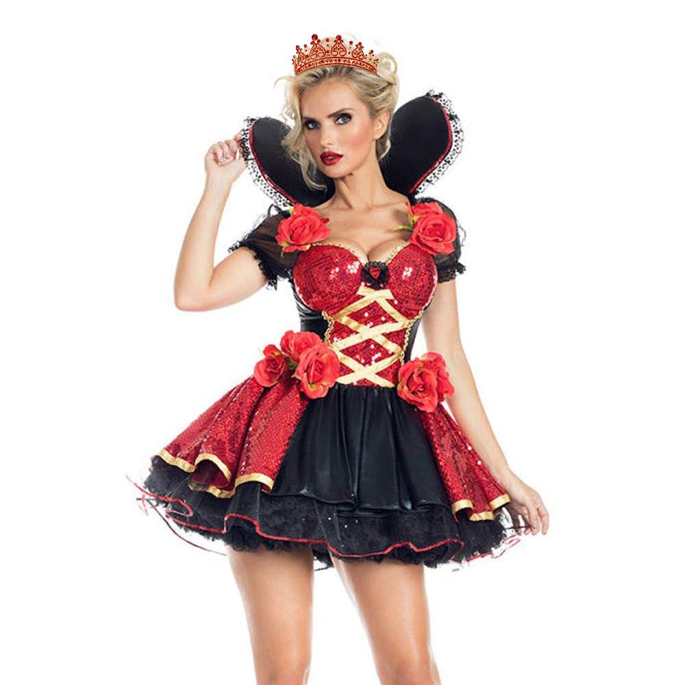 TOBATOBA TOBATOBA Red Tiaras and Crowns for Women Queen of Hearts Crown, Gothic Red Crown Royal Queen Crown Baroque Crown Princess Tiara Queen of Hearts Costume Women Birthday Pageant Halloween Costume Cosplay