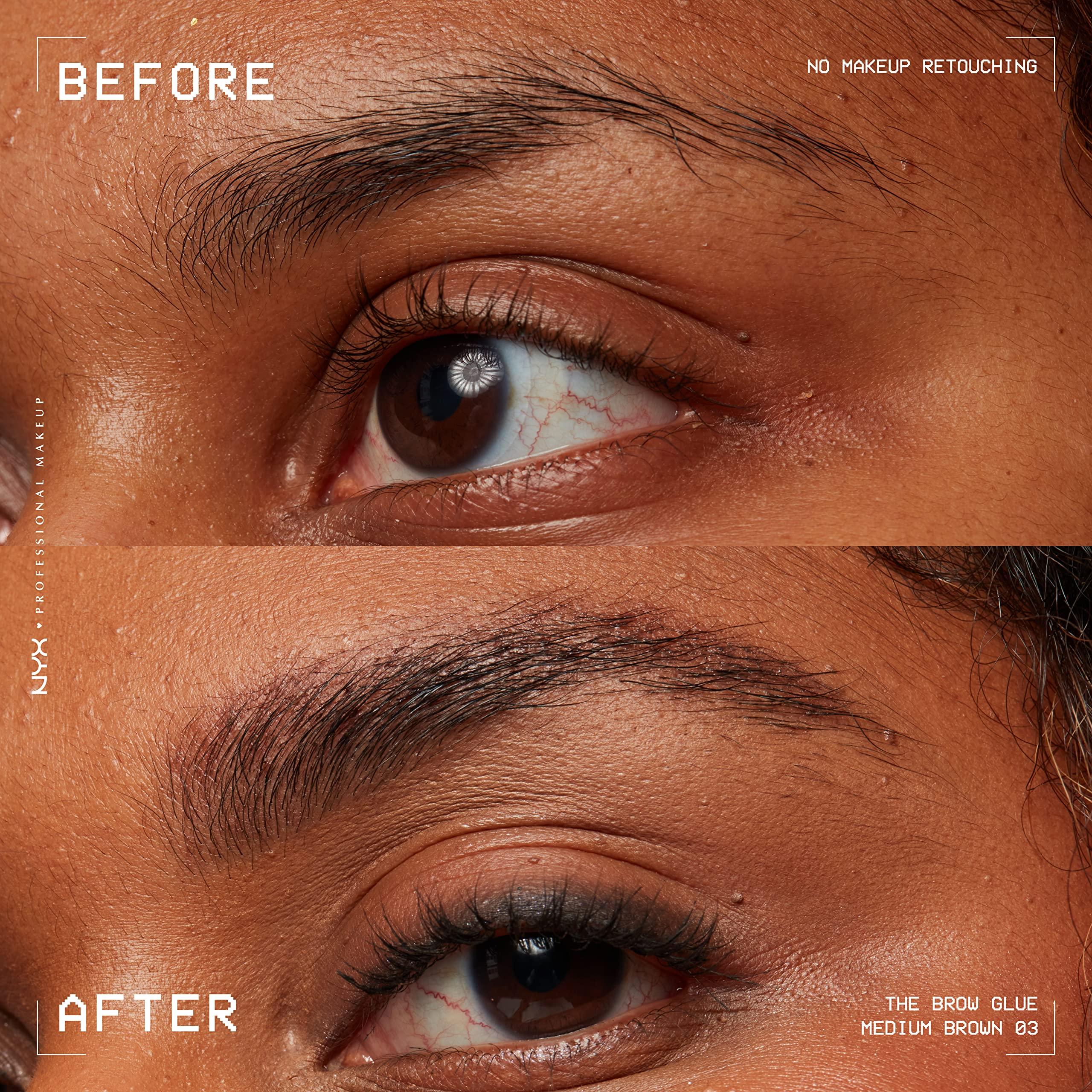 NYX PROFESSIONAL MAKEUP NYX PROFESSIONAL MAKEUP The Brow Glue, Extreme Hold Tinted Eyebrow Gel - Medium Brown