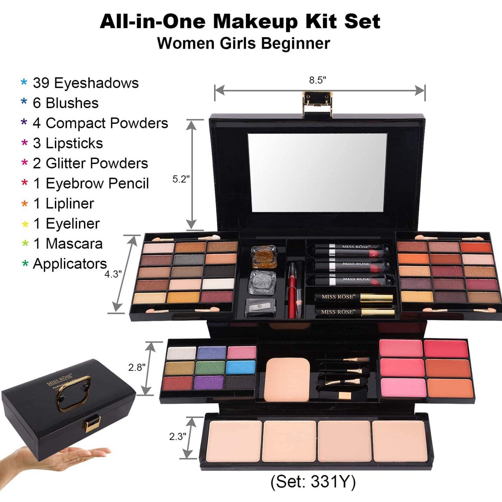 MISS ROSE M MISS ROSE M 58 Color Professional Makeup pallet, Makeup Kit for Women Full Kit, All In One Makeup Kit Set, Makeup Gift Set for women girls (331Y)
