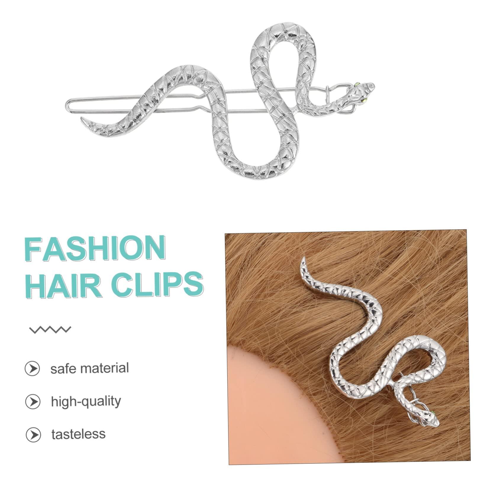 FRCOLOR FRCOLOR Snake Hair Clips 4pcs Snake Hairpin Wedding Hair Clips Metal Gold Snake Jewelry Geometric Hair Clips Snake Hair Barrettes Snake Pattern Hair Snap Clips Alloy Hair Trinket Banana Gift