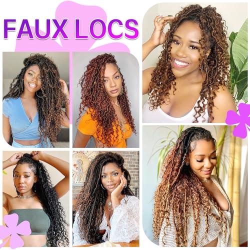 AMELI Goddess Locs Crochet Hair 8Packs New Goddess Faux Locs Crochet Hair for Black Women River Locs Crochet Hair with Curly Ends (12inch(pack of 8), T27)