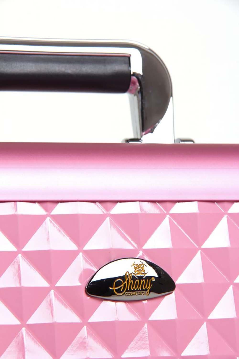 SHANY SHANY Premier Fantasy Professional Makeup Train Case Cosmetic Box Portable Makeup Case Organizer Jewelry storage with Locks, 3 Trays, Makeup Brush Holder and Cosmetics Mirror - Pink Diamond