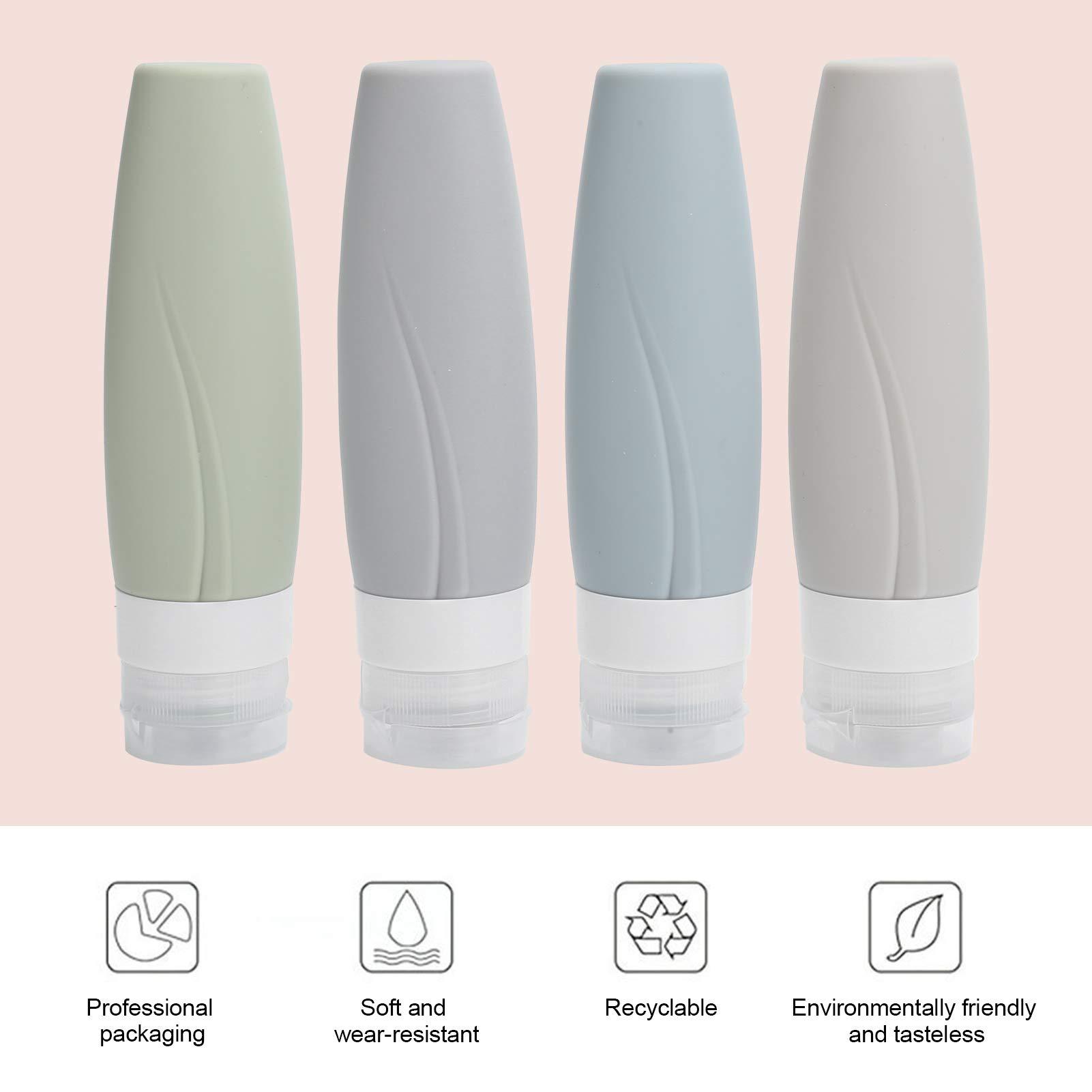 MARURY Travel Bottles, Travel Bottle Set, Make up Containers Empty Dispenser Bottle Silicone Refill Container Shampoo Body Wash Travel Bottle