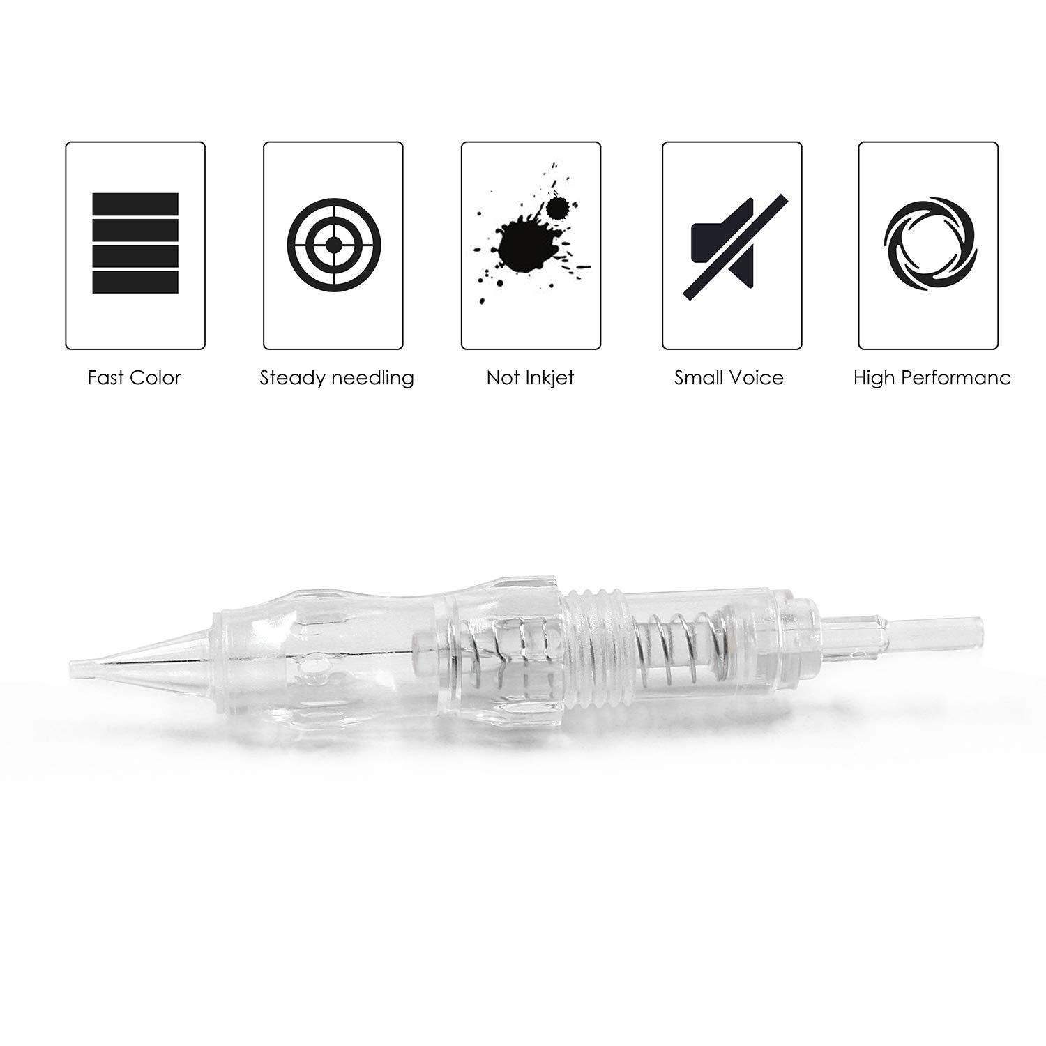 BIOMASER Cartridge Needles – BIOMASER 10PCS Sterilized Permanent Makeup Cartridge Needles Screw Thread Tattoo Needle for Permanent Makeup Machine Tattoo Pen for Eyebrow Eyeliner Lip Contour(5RL-0.25MM)
