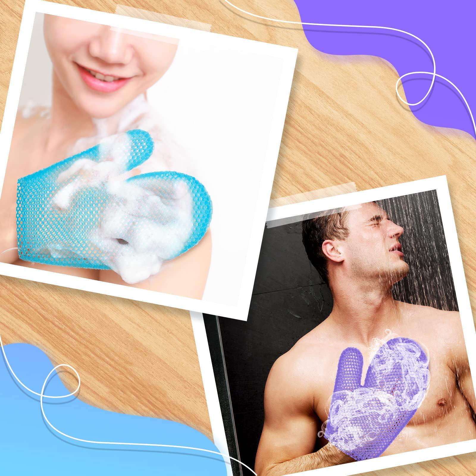 Karenhi 2 Pcs Honeycomb Exfoliating Glove Bath Mitt Body Spa Scrubber, Honeycomb Exfoliator Glove for Body Shower, Honeycomb Exfoliator Scrubber Sponge Shower Loofah, Quick Drying