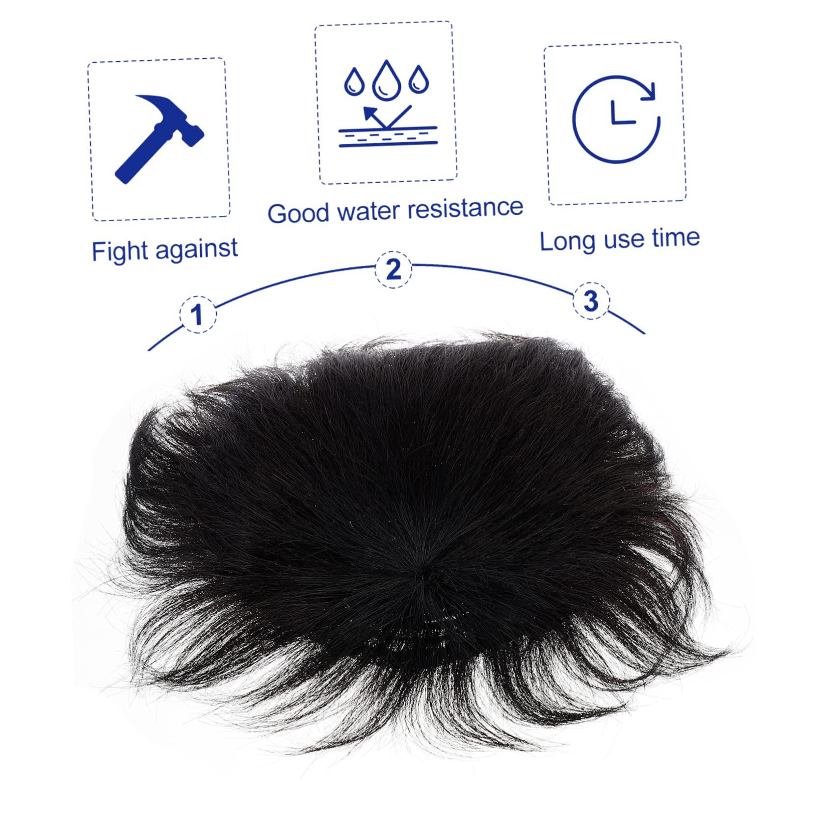 FOYTOKI FOYTOKI Fake Hair Tupe for Men Human Hair Extension Fashionable Bald Replacement Wig Piece