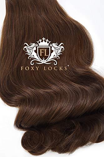 Foxy Locks Chocolate - Elegant 20" Seamless Clip In Human Hair Extensions 160g