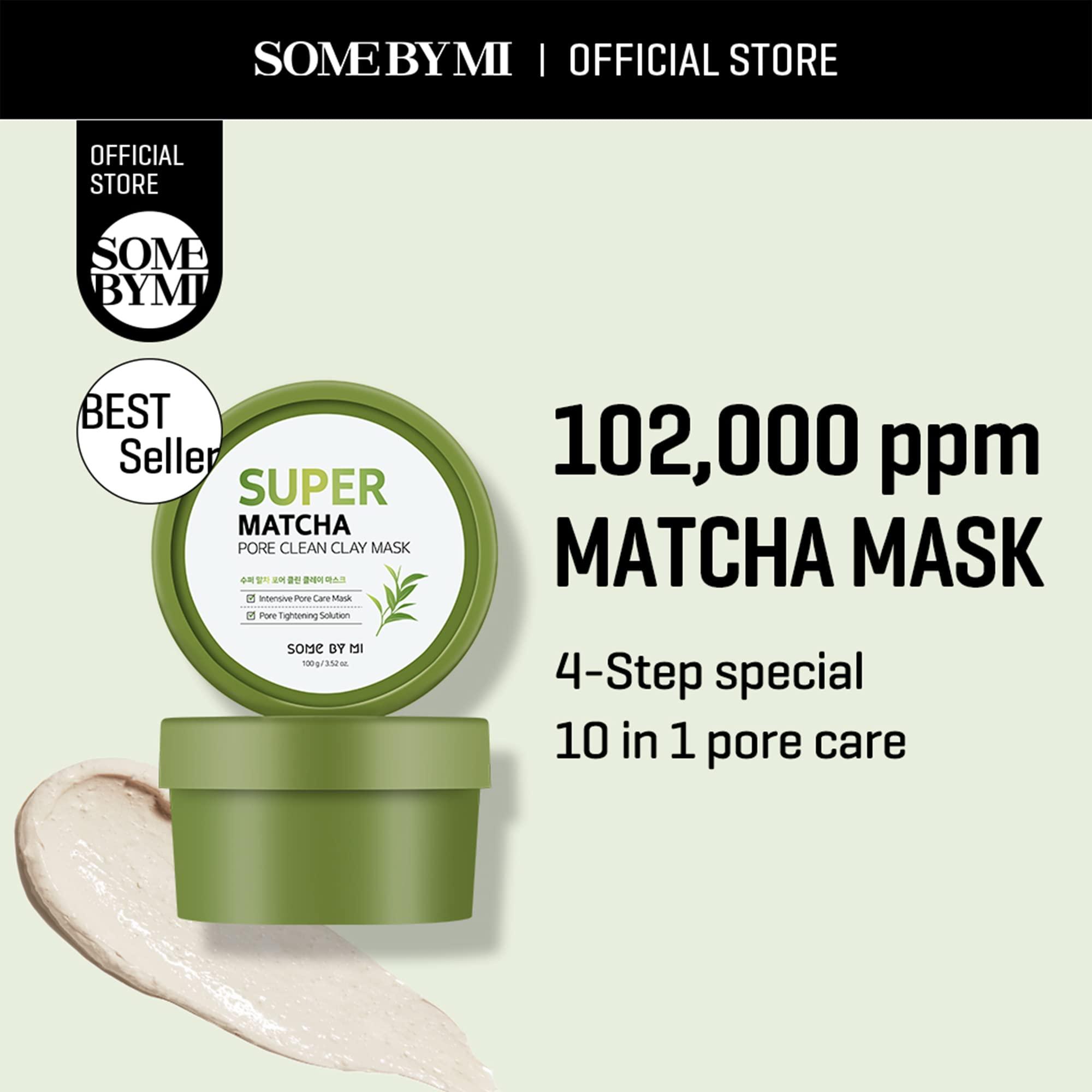 SOME BY MI SOME BY MI Super Matcha Pore Clean Clay Mask - 3.52Oz, 100g - Made from Match Water for Sensitive Skin - Skin Moisturizing Effect with Sebum and Pore Care - Korean Skin Care