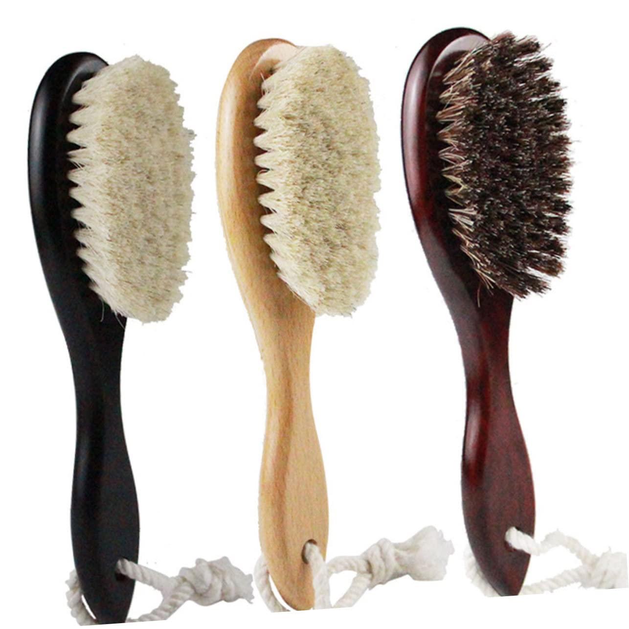 FOMIYES 2pcs Mustache Bush Men Beard Brush Men Face Clean Brush Wool Brush Shaving Brush