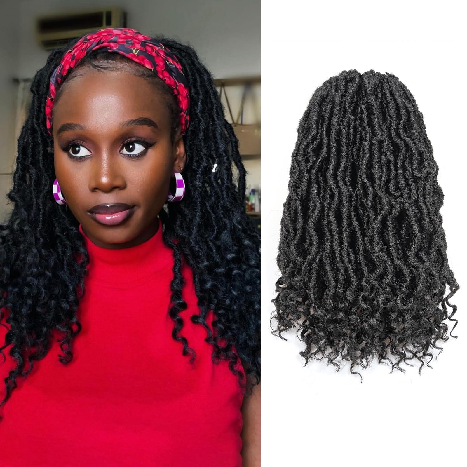 ToyoTress Toyotress Passion Locs Crochet Hair - 18 Inch 8 Packs Natural Black Faux Locs Crochet Hair Curly Ends, Long Curly Locs Braids Pre-Looped Synthetic Braiding Hair Extensions (18 Inch, 1B)