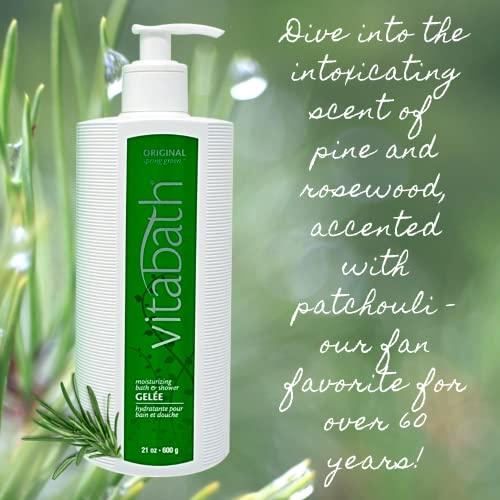 Vitabath Vitabath Original Spring Green Moisturizing Bath & Shower Gel Wash Intoxicating Botanical Skin Rejuvenation, Hydrating Dry Skincare, Body Cleanser & Foaming Gelee - 21 oz