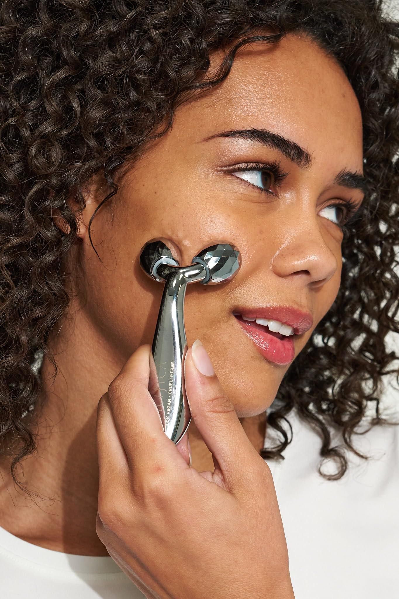 Pacifica Pacifica Face Roller Massager - Future Youth Stainless Steel Gua Sha Facial Beauty Tool Skin Care - for Face Neck Eye Body Skin Care - Face Sculpting Tool Lymphatic Drainage Gifts for Her Women & Girl