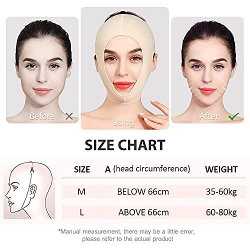 JLK-ZHOU JLK-ZHOU Reusable Chin strap, Slimming Strap Face Lift Tape, V Line Lifting Face Mask, Double Chin Reducer Face Neck Slimmer Tighten and Lift Facial Skin (L)