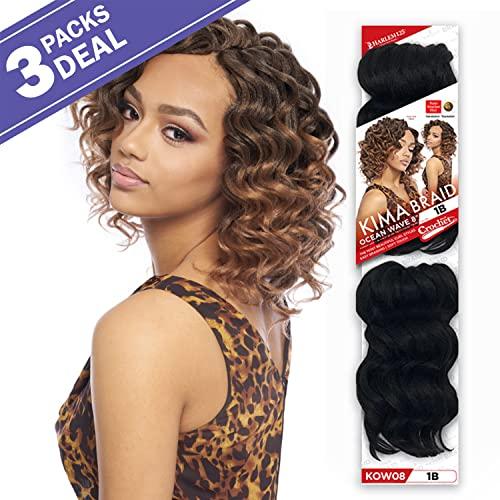 Harlem 125 Harlem 125 Synthetic Hair Braids Kima Braid Ocean Wave 8inch (3-pack, 1B)