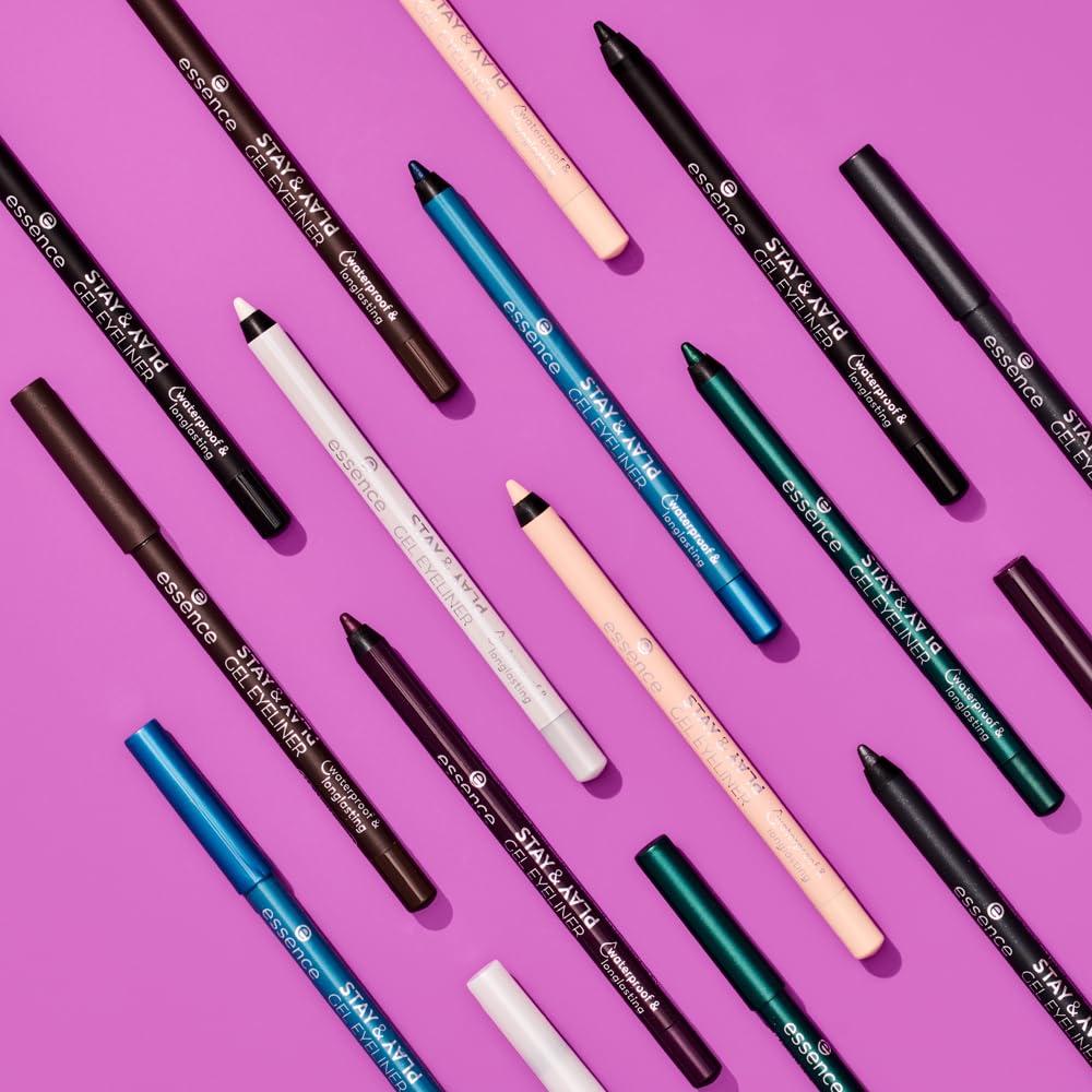 essence essence | Stay & Play Gel Eyeliner | Super Soft Gel-like Texture | Waterproof & Longlasting | Vegan & Cruelty Free (02 But First Espresso)