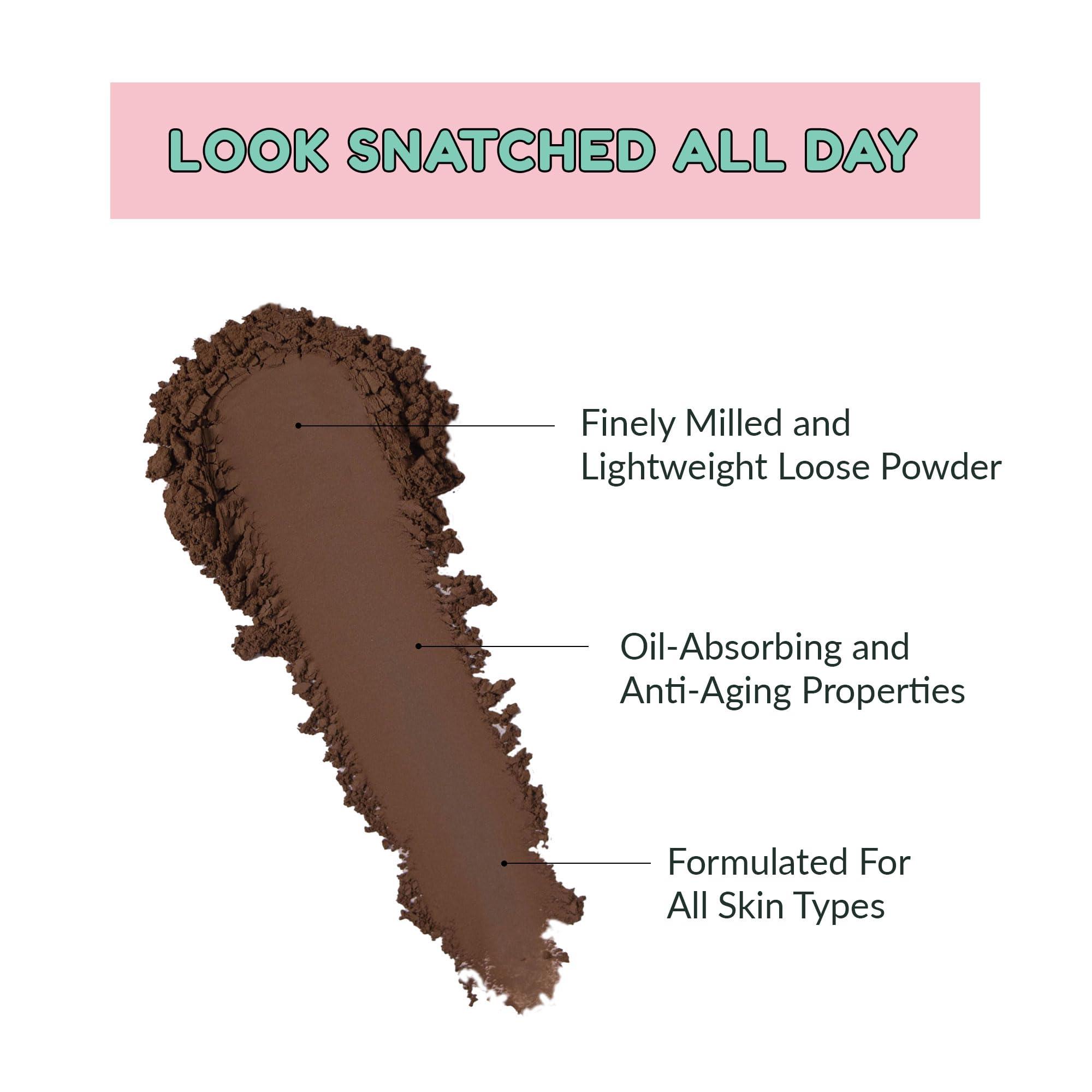 Kimchi Chic Kimchi Chic Beauty Puff Puff Pass Set and Bake Powder, Loose Face Powder with Extra Fluffy Setting Powder Puff, Soft Brown Face Makeup for Uneven Skin Tone, 08 Chocolate