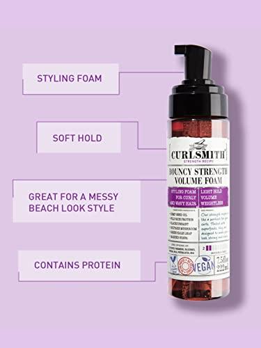 CURLSMITH CURLSMITH - Bouncy Strength Volume Foam, Styling Foam for Curly & Wavy Hair, Light Hold (7.5 fl oz)