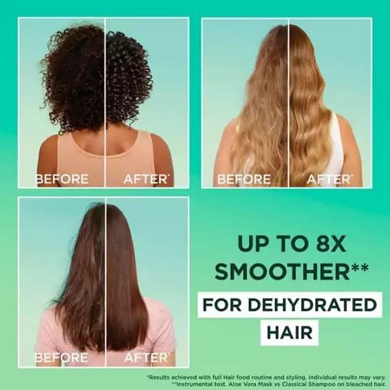 Garnier Garnier Hair Food Multi-use Hair Treatment Mask, Offers 8x More Hydration, Ideal for Dehydrated hair, No Silicones, Vegan Formula, Aloe Vera, Ultimate Blends, 400ml