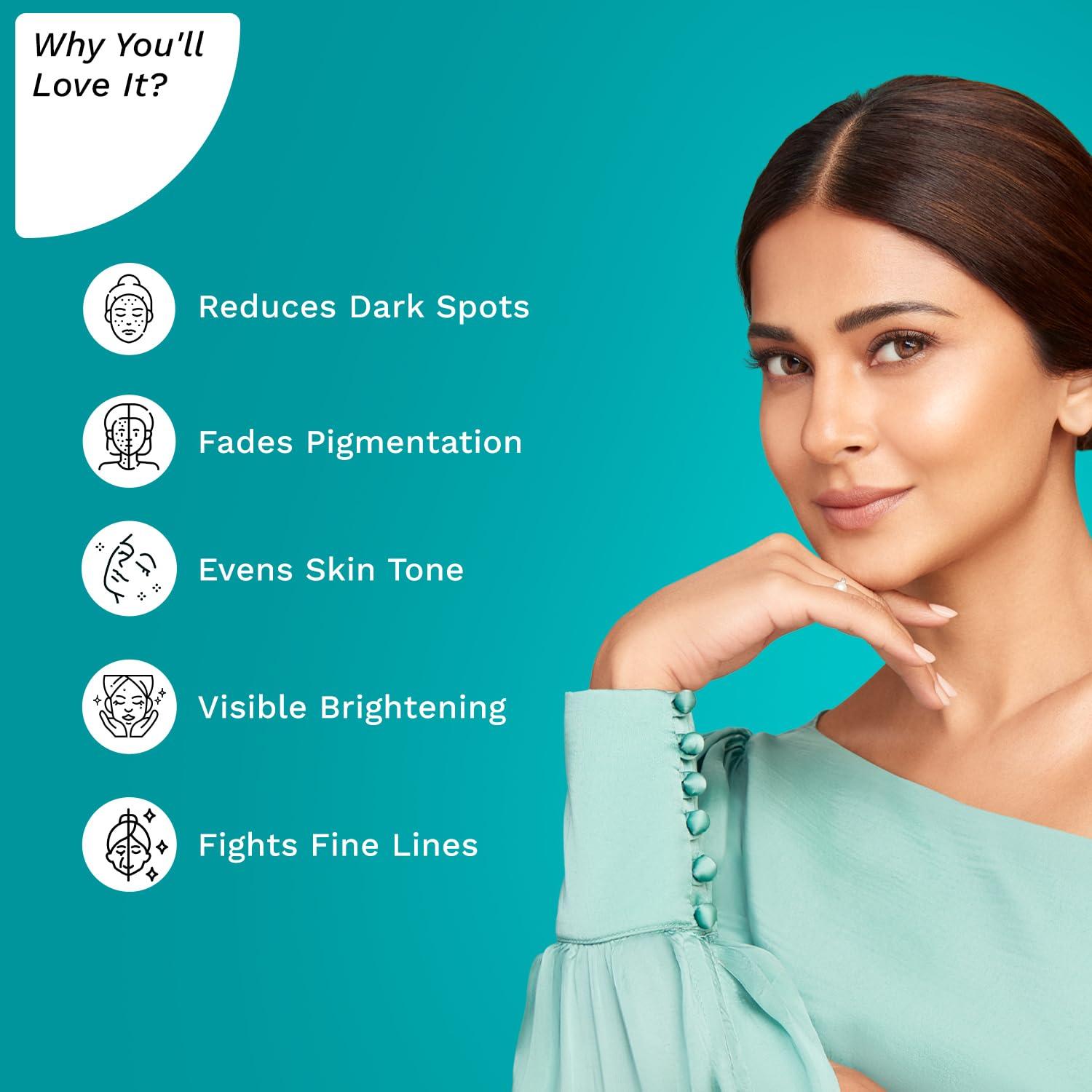 Pilgrim Pilgrim Korean Vitamin C Face Serum | with 2% Alpha Arbutin & Blueberry | Anti Aging Facial Serum | Reduce Dark Spots | Improves Skin Tone & Texture | 1.01 Fl Oz/30ml