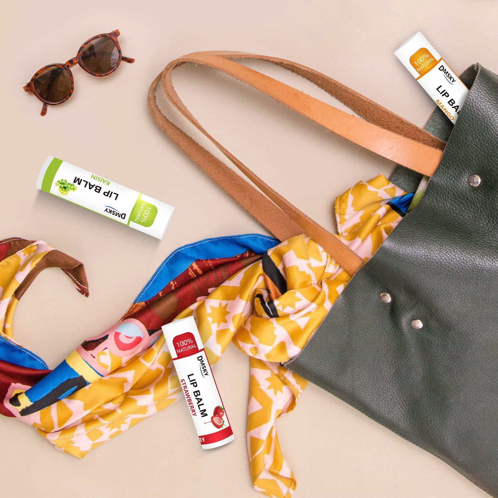 Dmsky DMSKY 24 Pack Lip Balm, Natural Lip Balm Bulk with Vitamin E and Coconut Oil, Moisturizing Lip Balm for Chapped Lips, Bulk Lip Balm for Women-12 Flavors