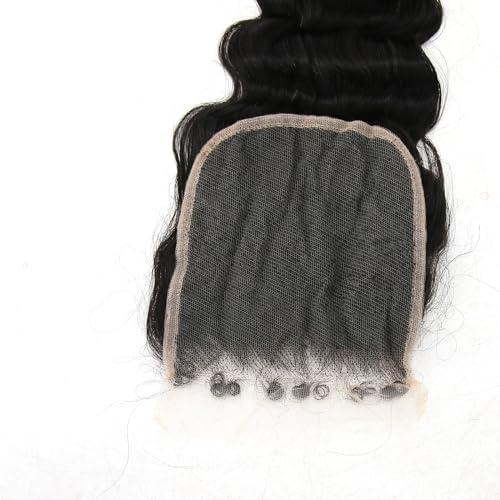 zigzag hair ZigZag Hair Loose Wave 5x5 HD Lace Closure Pre Plucked 4C Kinky Edges Hairline Curly Baby Hair Brazilian Virgin Human Hair Loose Deep Wave Swiss HD Lace Closure Free Part (18 Inch, Loose Wave)