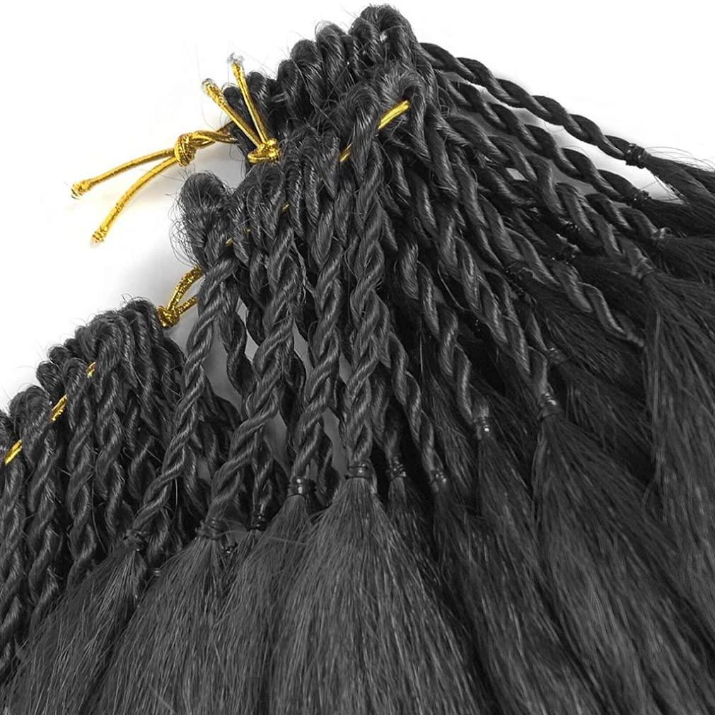 Allyreetress 6 Packs 20 Inches Kinky Straight Crochet Hair with Adjustable Loop Synthetic Pre-looped Yaki straight Crochet Braiding Hair Extensions for Black Women 1B# Black