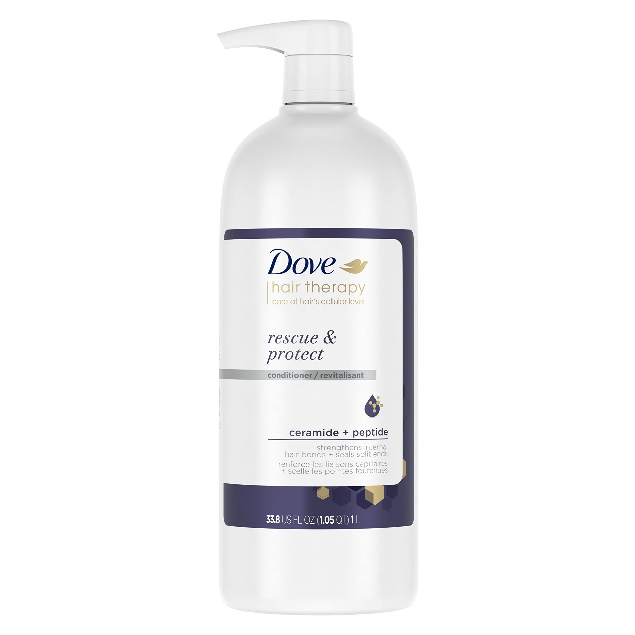 Dove Dove Hair Therapy Serum + Conditioner Rescue & Protect Hair Care For Split Ends and Damaged Hair Visibly Repairs Hair in 1 Minute 33.8 fl oz