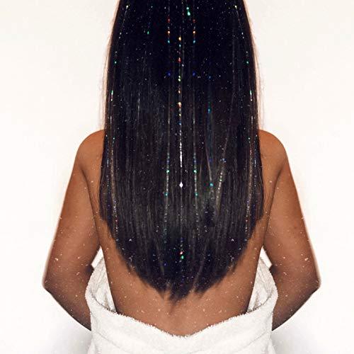 La Demoiselle 40" Hair Tinsel 100 Strands (Sparkling Silver)