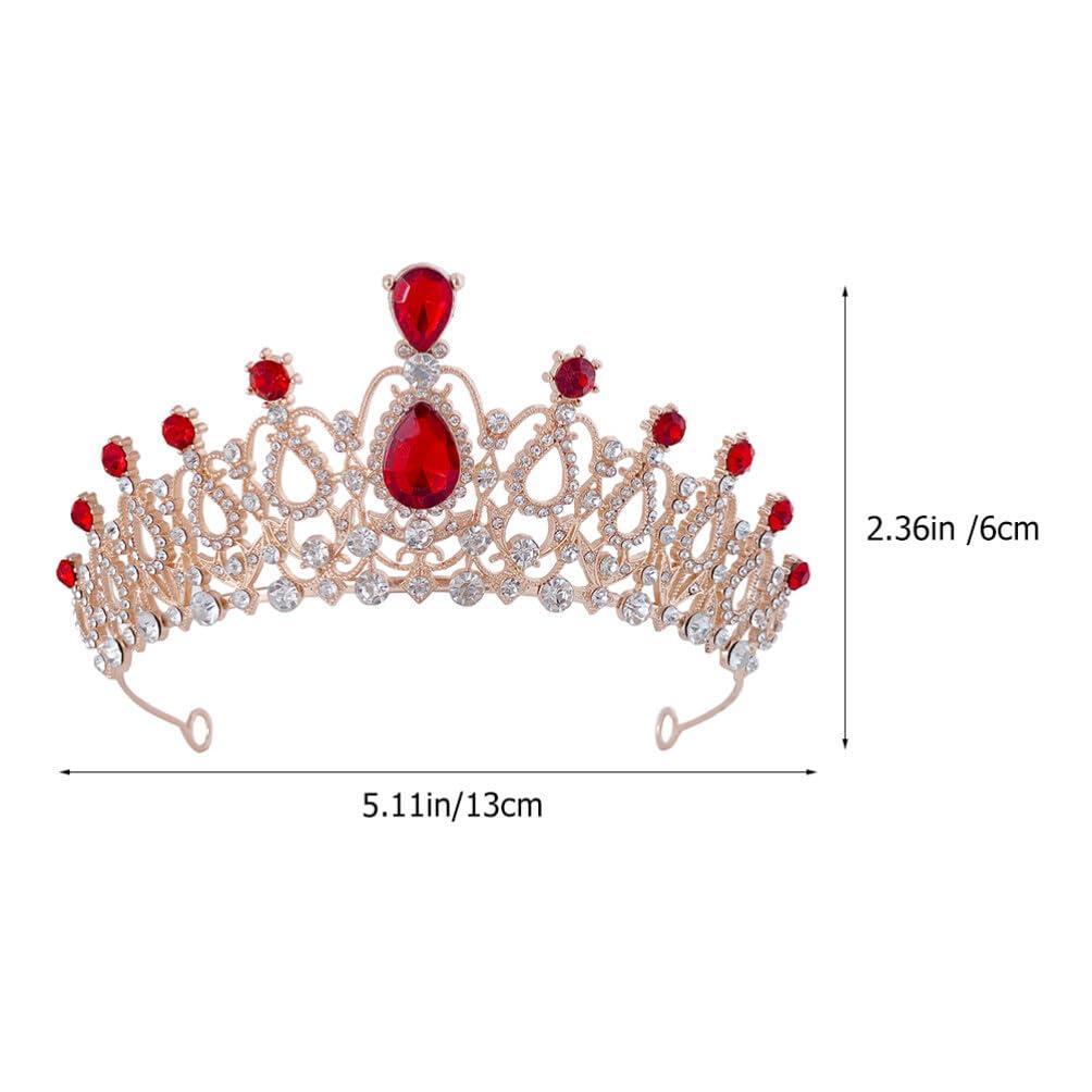 Beaupretty Beaupretty Children\'s Tiara Homecoming Tiara for Women Pageant Crown Girls Birthday Crown Costume Tiara Bridal Tiara The Crown Girls Tiara Rhinestone Bride Red Princess Headband