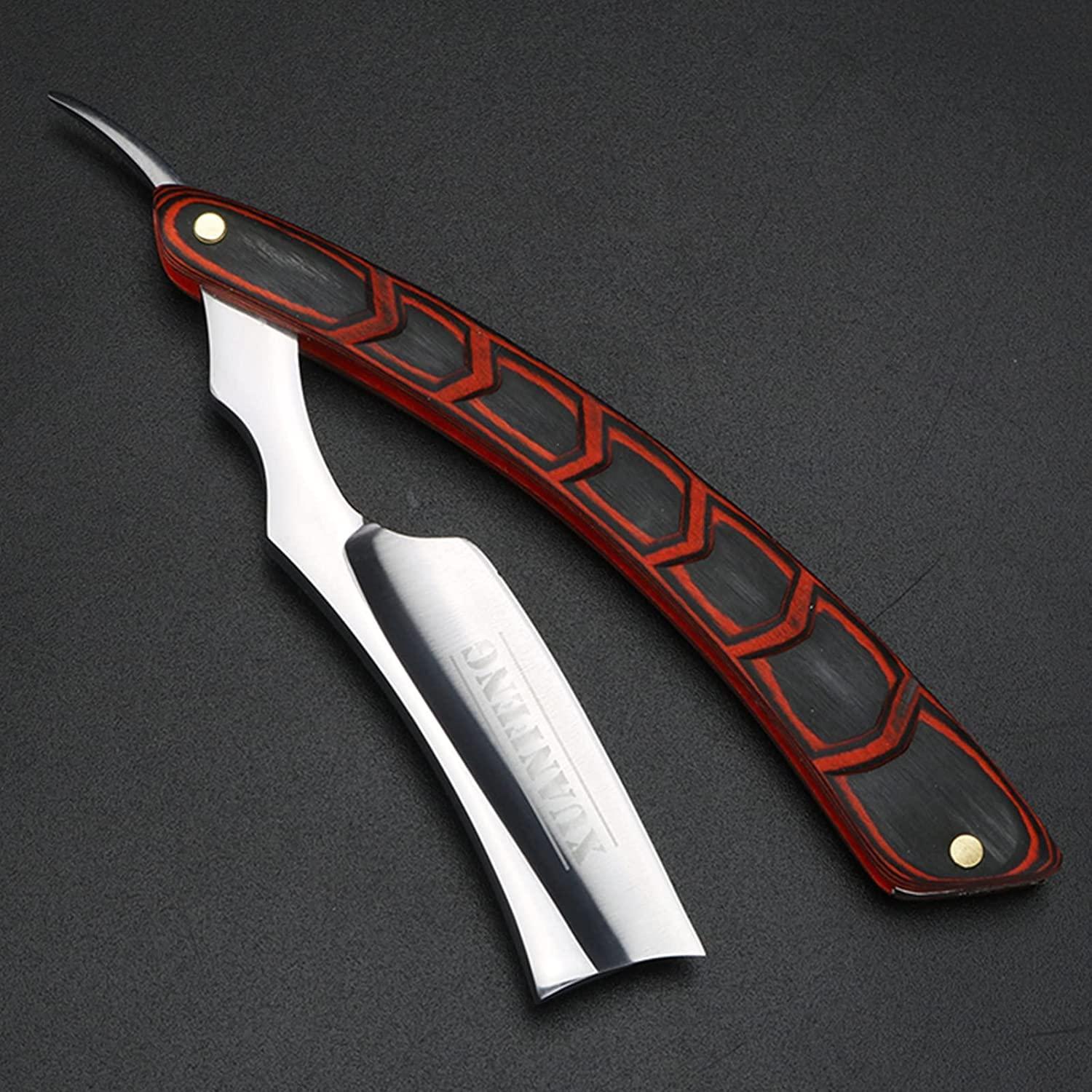 Ralsko Straight Razor Kit,Best Straight Razor, Shave Ready Straight Edge Razor, Brush, Strop+Soap,Japanese Steel+Ebony Straight Razor for Men, Complete Straight Razor Shaving Kit, Great Gift,A