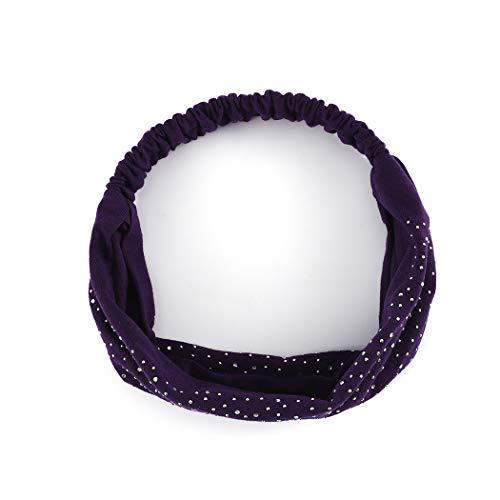 Bohend Bohend Boho Button Headband Wide Stretchy Daily Use Knotted Headwear Sport Athletic Yoga Gym Rhinestone Crystal Hair Accessories for Women and Girls(3pcs) (G)