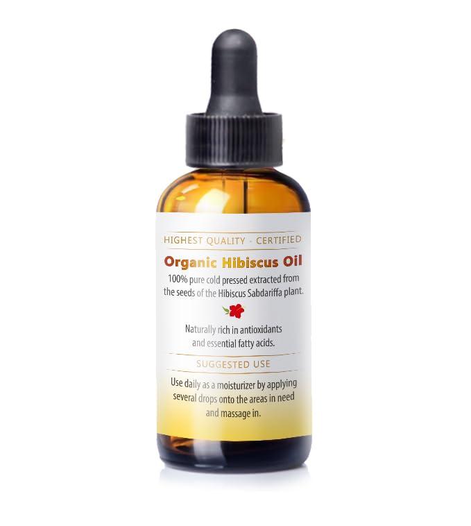 Nuvia Organics Nuvia Organics Hibiscus Oil, USDA Certified, Unrefined Virgin, Cold Pressed from Hibiscus Seeds, Use as a Moisturizer, Carrier Oil, DIY Products; 1oz