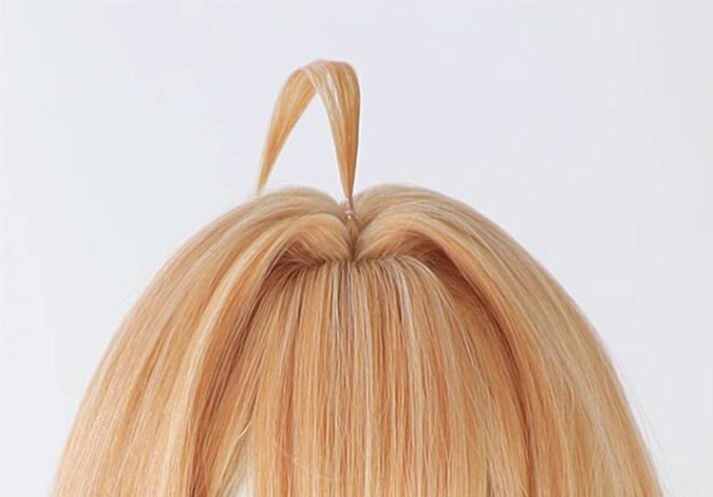 osseoca osseoca Blonde Long hair Curly wig bangs Low ponytail hair tie Full hair cos anime show Simulation wig 135cm 53inch (Susannah)