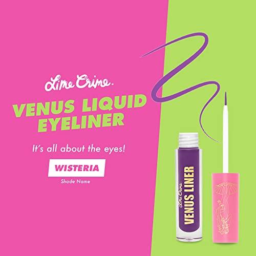 Lime Crime Lime Crime Venus Pigmented Liquid Eyeliner with Precision Brush, Wisteria (Vivid Purple) - Ultra Matte Water-Based Formula is Long-Lasting, Smudge-Proof & Quickly Dries - Vegan & Cruelty-Free