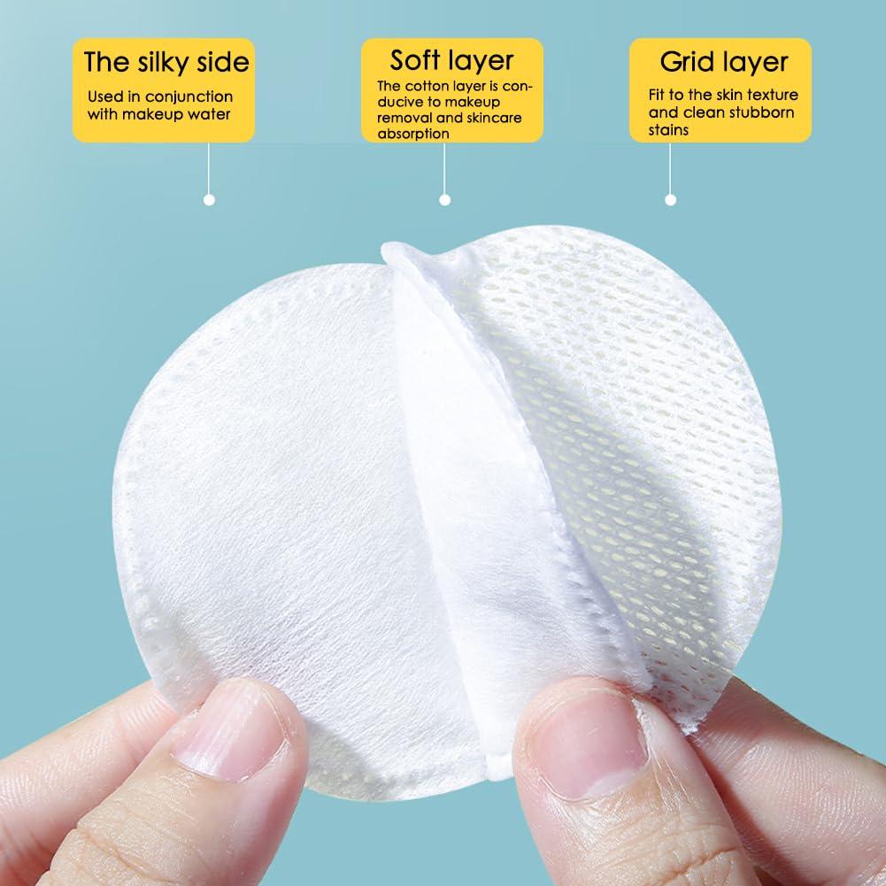 Aturmon Pack of 3, Cotton Rounds Pads for Face - Makeup Remover Round Cotton Pads, Lint-Free, 240 Sheets