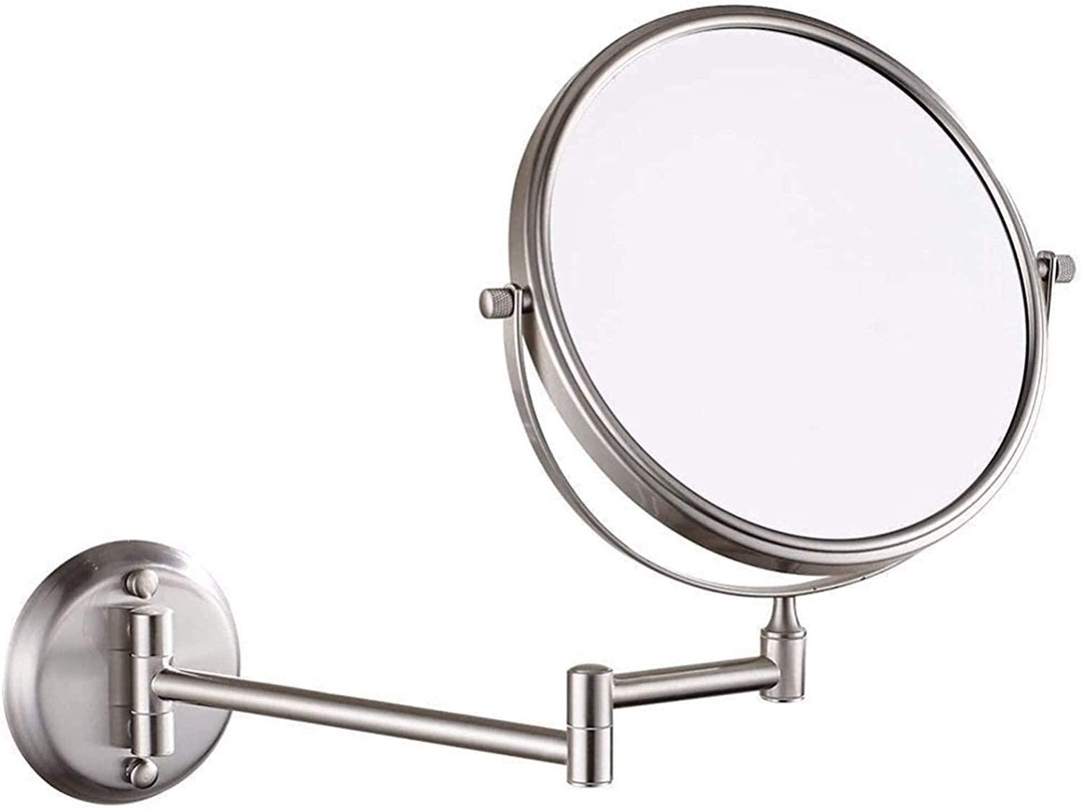 NinthAvenue Basics Makeup Mirror Shaving Mirror,Bathroom Folding 360Swivel Cosmetic Vanity Mirror Shaving in Bedroom or Bathroom/Nickel/7X