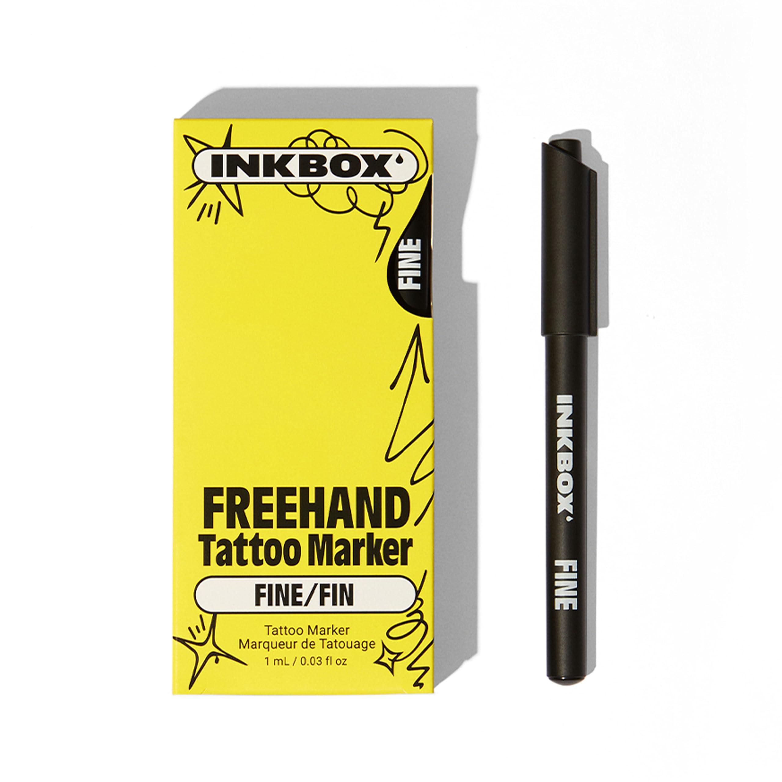 inkbox inkbox Freehand Tattoo Marker  Fine Tip, Lasts up to 10 days, For All Skin Tones, Water-Resistant, Cruelty-Free & Vegan | Long-Lasting Temporary Tattoo Pen, All Artists Skill Levels -1 Count