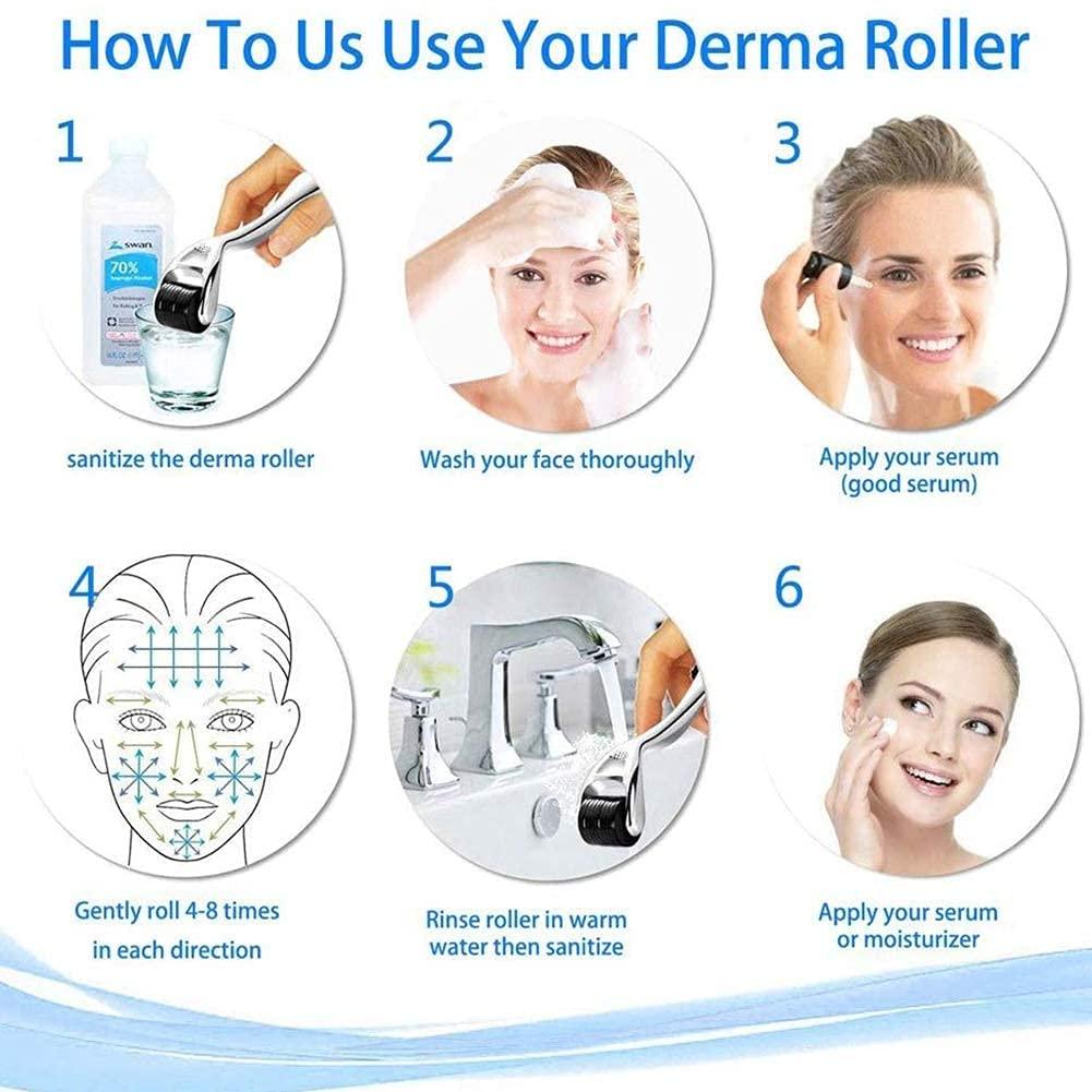 Diougens Lee Derma Roller for Beard - Diougens Lee 540 Titanium Microneedling Roller for Face Body - with Storage Case