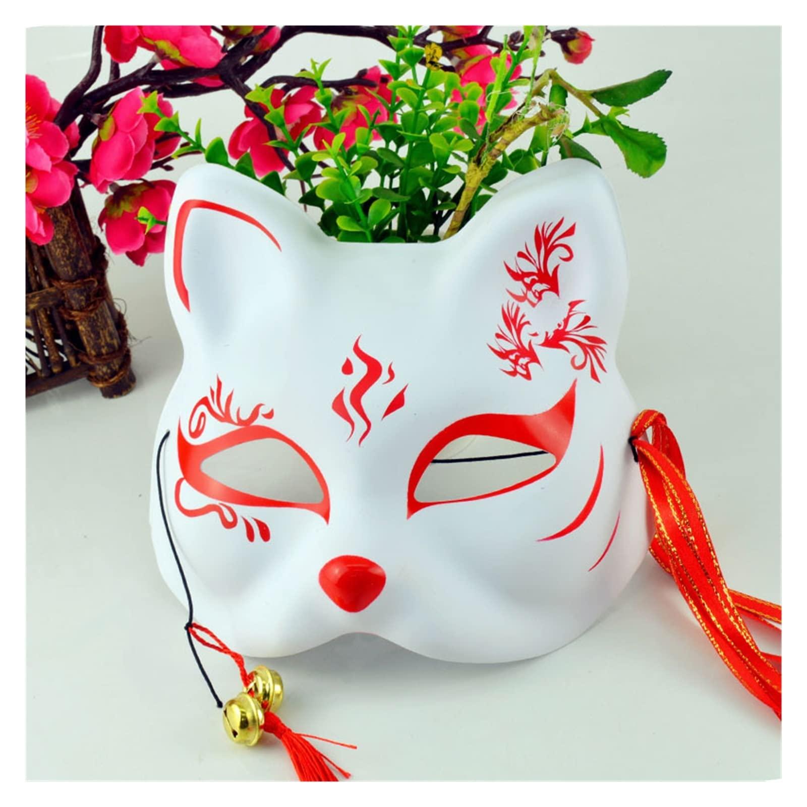 NARBOR NARBOR Cartoon Christmas Zephyr Adult Full face cat face mask Anime Fox anbu cat Festival Makeup Show Dance mask (Size : Sample 2)