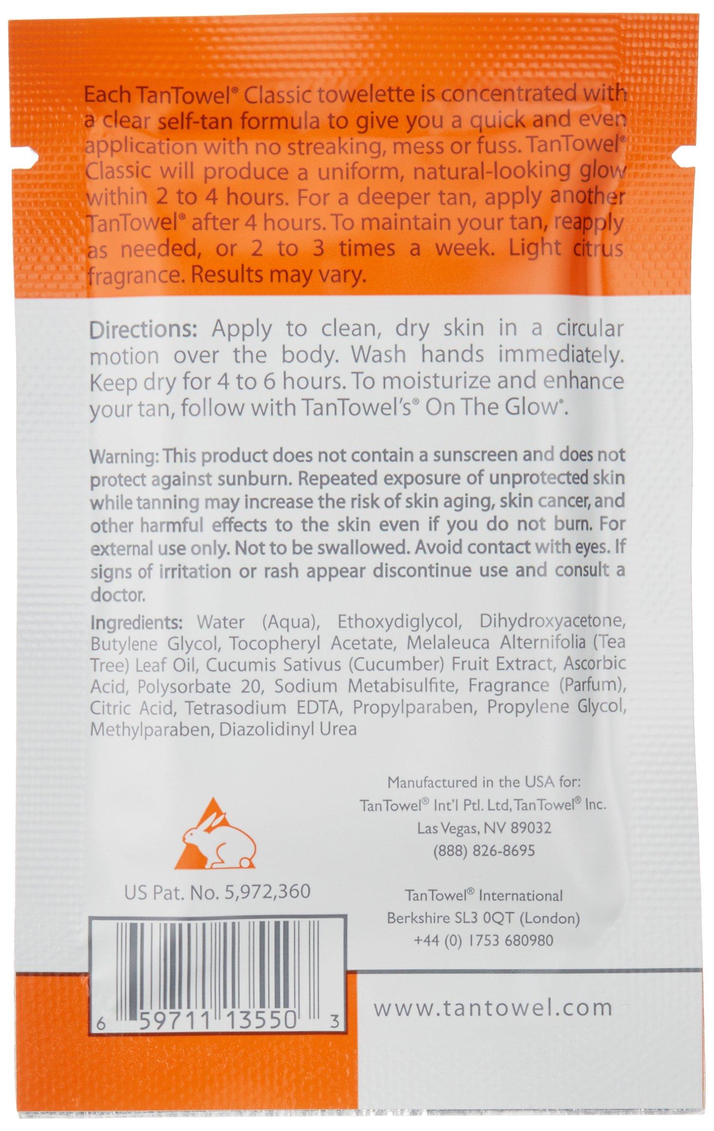 Tantowel Tan Towel Self Tan Towelette Classic 10 Count