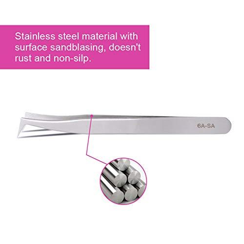 FADLASH Volume Tweezers 3d 6d Made Fans Eyelash Extensions Tweezer for Easy Fan Volume Lashes Curved Point Stainless Steel Precision Anti Static Lash Extension Tweezers Leather Pack