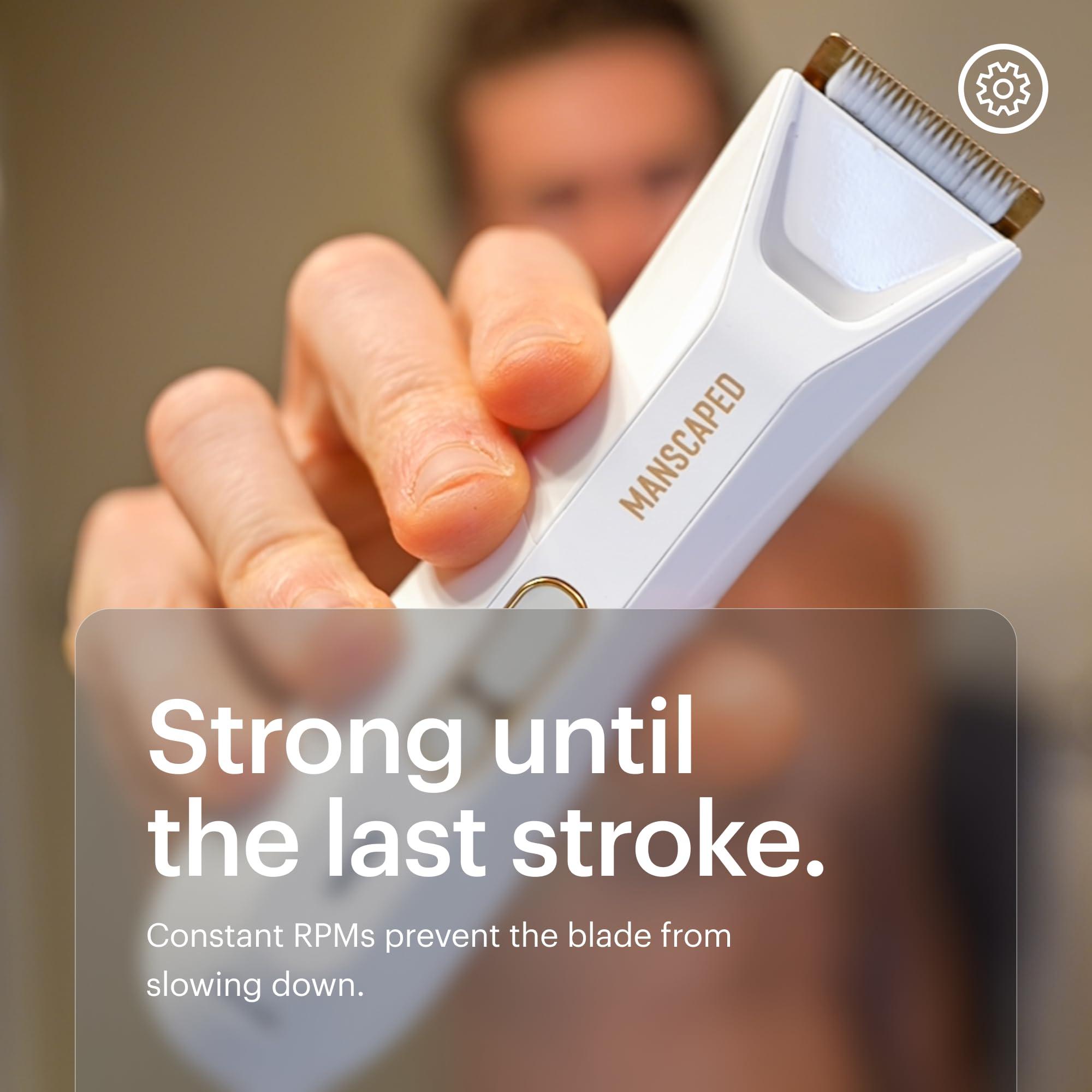 MANSCAPED MANSCAPED The Lawn Mower 5.0 Ultra Men\'s & Women\'s Groin & Body Hair Trimmer Dual-Head SkinSafe Trimmer & Foil Blades, Waterproof Wet/Dry Groomer, USB-C Rechargeable with Travel Case, White