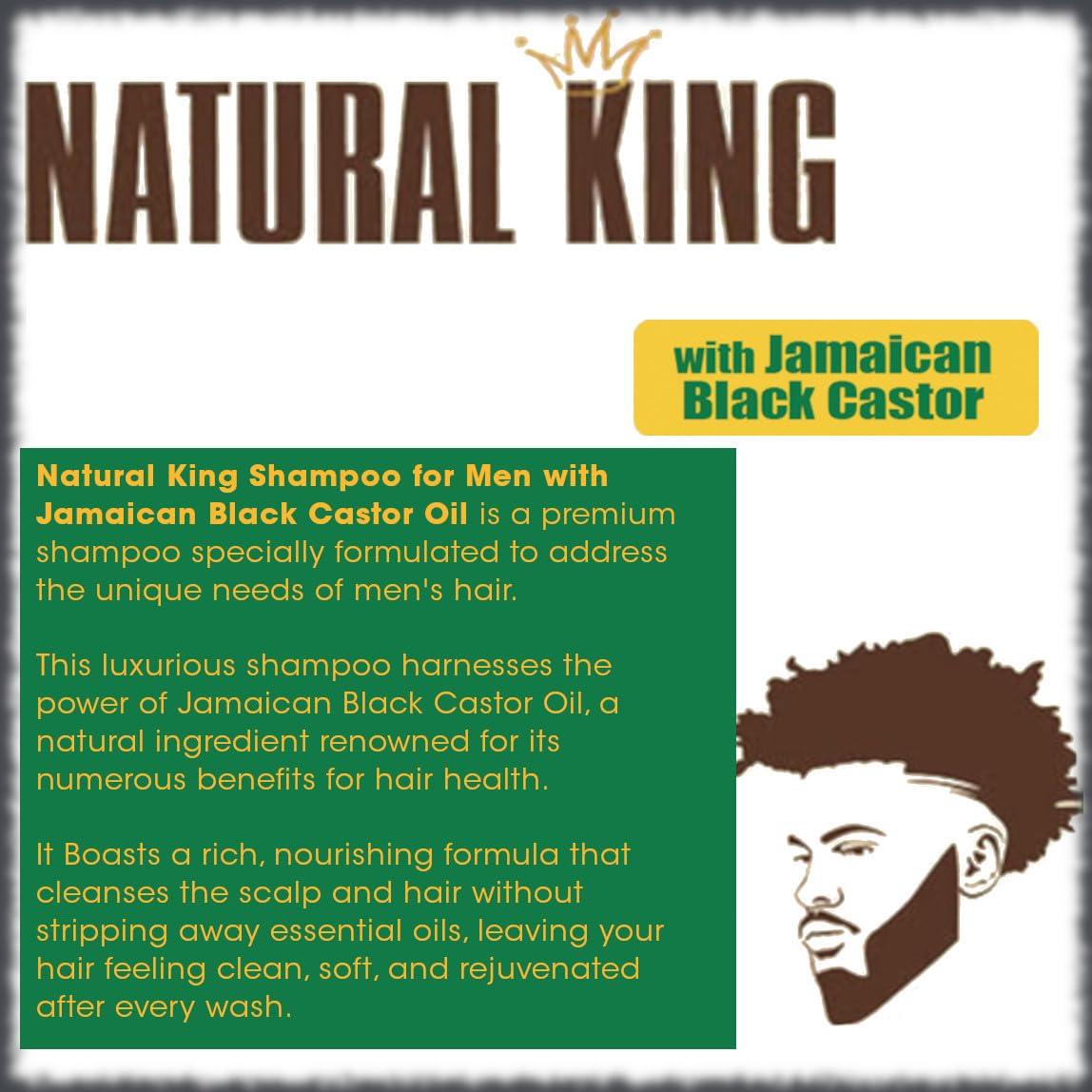 SFC Natural King Jamaican Black Castor Oil Shampoo for Men 33.8 oz. - Men\'s Cleansing Shampoo that Thickens Hair, Strengthens Hair and Boosts Growth